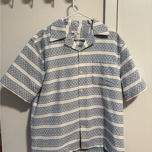 Reiss Blue and White Patterned Men's Shirt